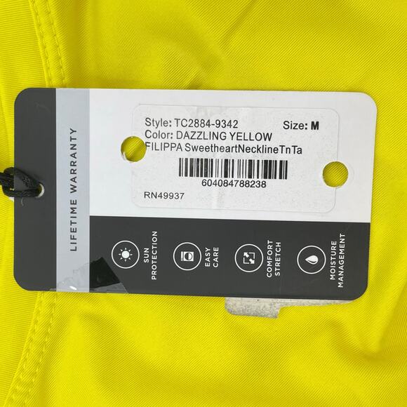 Tail Filippa Tank Top, Sweetheart Neckline, UPF 50, Yellow, NWT, Sz. M, Sunny - Picture 8 of 10